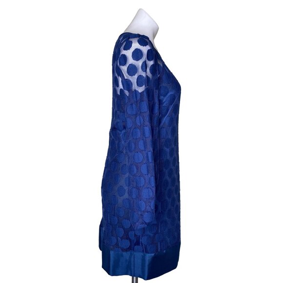 Laundry By Shelli Segal NWT $195 Night Sky Polka Dot Sheer Overlay Dress, Size 8 - Picture 4 of 10